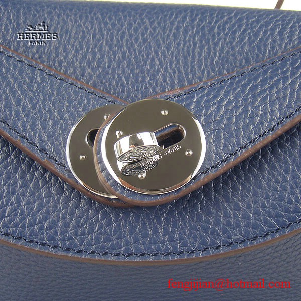 Hermes Women Shoulder Bag Dark Blue 6208 Hermes Women Shoulder Bag Dark Blue 6208